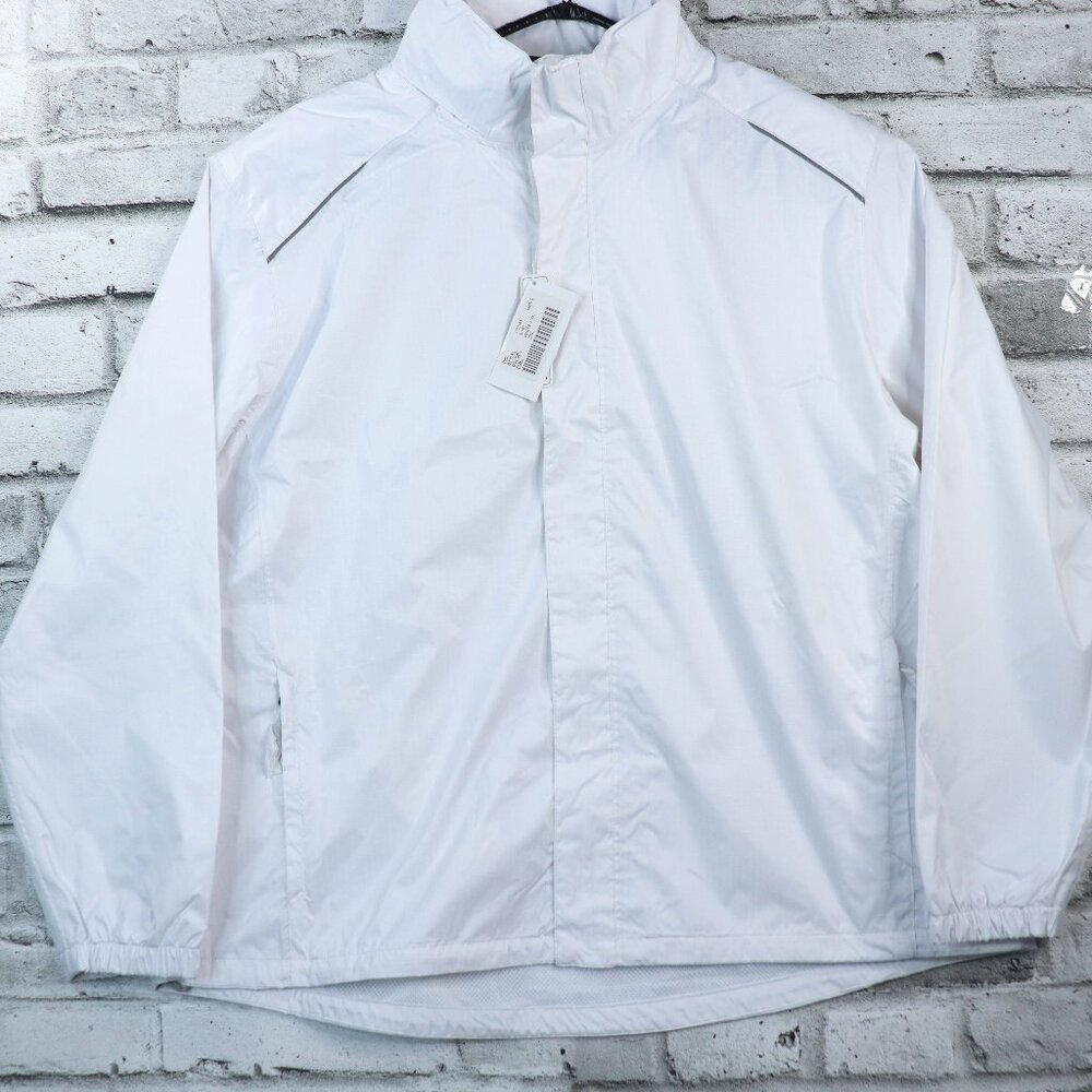 Core By North End Men's 3Xl Reflective Waterproof White Windbreaker Jacket NWT